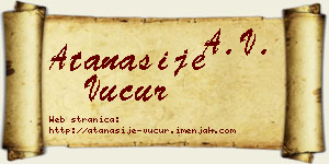 Atanasije Vučur vizit kartica